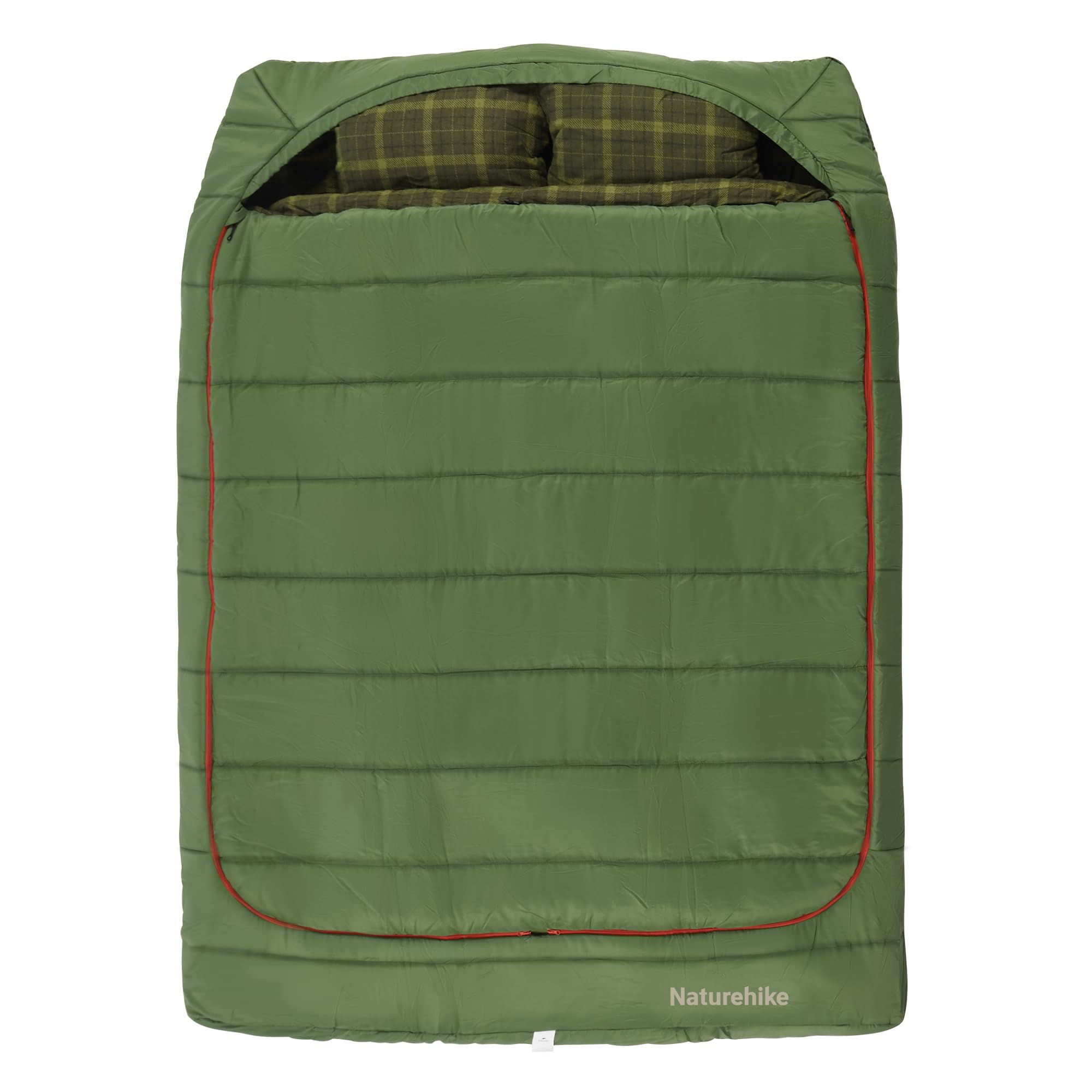 Naturehike 0 Degree Flannel Double Sleeping Bag with Pillows for Couples & Famil