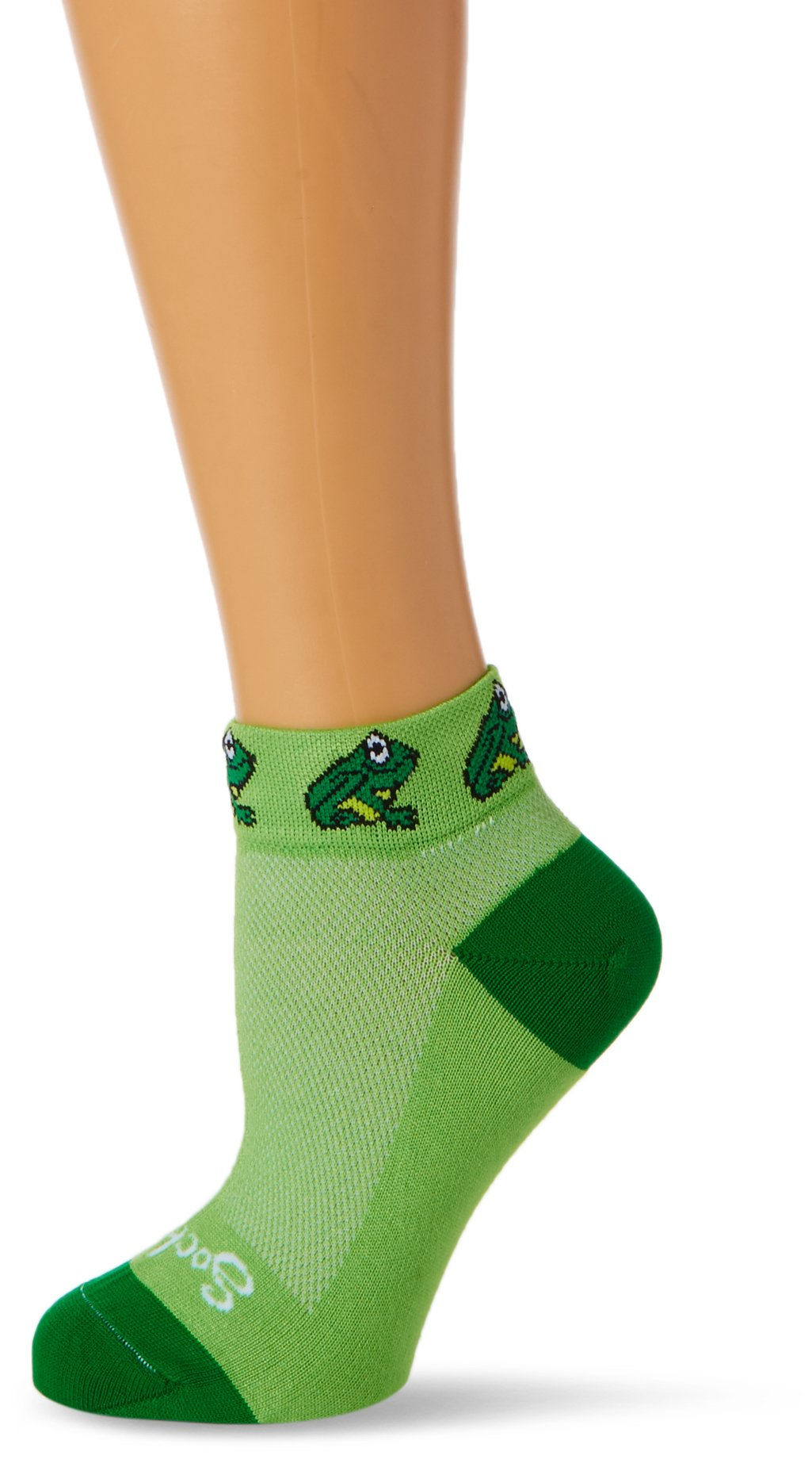 SockGuy WOMANS 1" FROGGIE SM/MD, Small/medium, Green