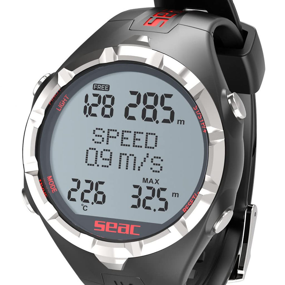 SEAC, Freedinving and Underwater Spearfishing Computer Unisex-Adult, Black/Red,