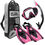 Thumbnail: TUSA Sport Adult Serene Mask, Dry Snorkel, and Fin Travel Set, Black/Hot Pink, M
