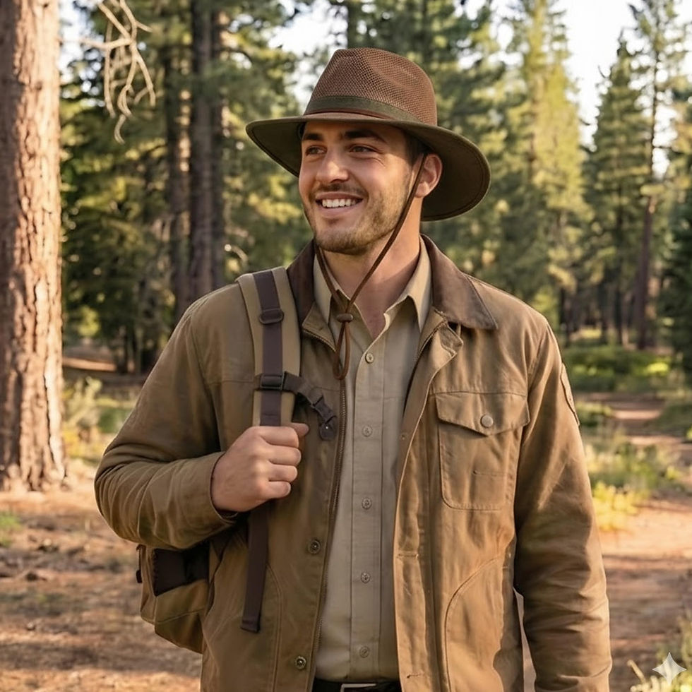 Thumbnail: Henschel Hats Aussie Breezer Original - Wide-Brim Sun Hat for Men with Adjustabl