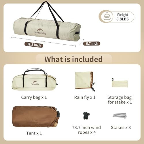 Thumbnail: Naturehike Ango Picnic 3 Person Tent, Instant Pop up Tents for Camping, 3 Person