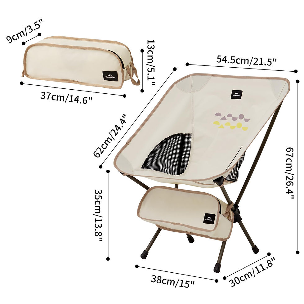 Thumbnail: Naturehike Portable Camping Chair, Compact Backpacking Chair with Storage Bag, S