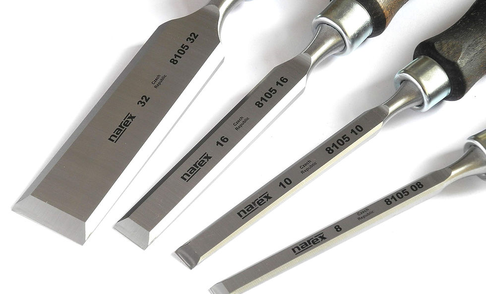 Thumbnail: Narex Chisel Set 4-pcs (width 8/10/16/32 mm) with dark handle