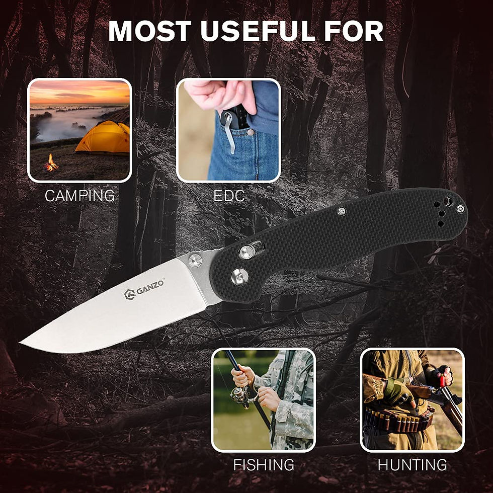 Thumbnail: Ganzo D727M-BK Pocket Folding Knife D2 Steel Blade G10