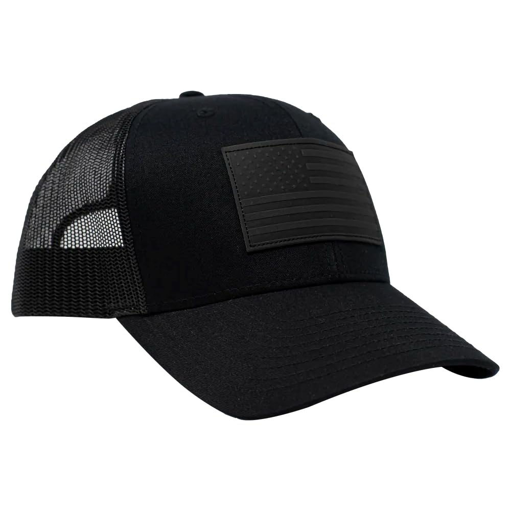 13 STRIPES American Flag Hat – Leather Patch Mesh Back Snapback Hat for Men & Wo