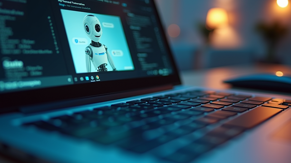 Close-up view of laptop screen showing chatbot interface