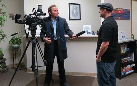 TV interview before "Heaven on Earth" Gallery Reading