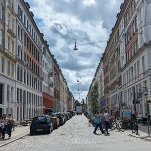 Straße kopenhagen, altbau