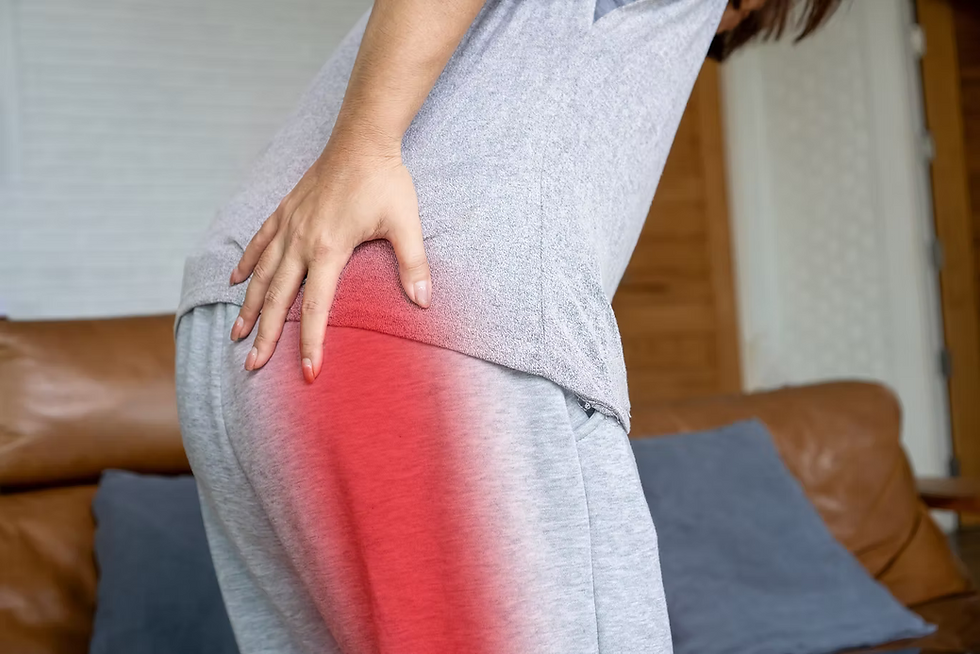 Shooting leg pain from sciatica affecting lower back and hip area