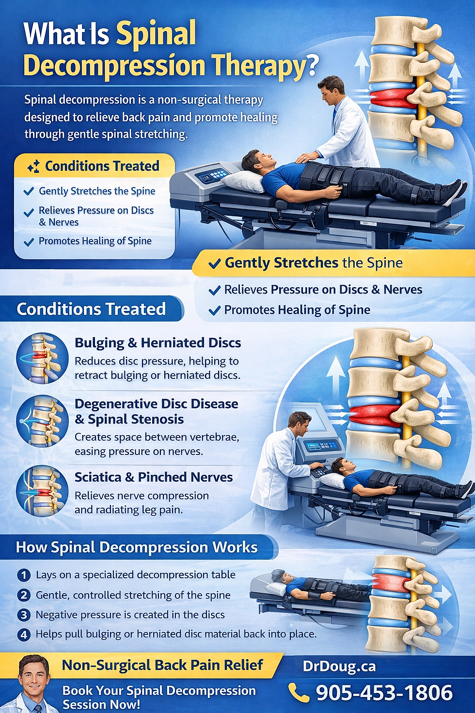 Chiropractic treatment infographics