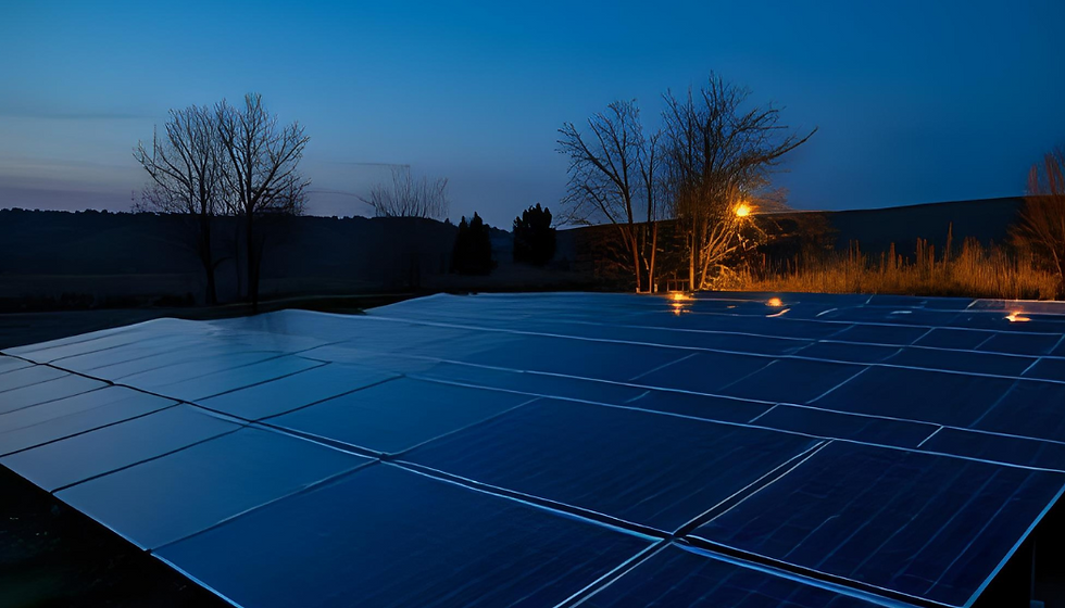 Pannelli fotovoltaici di notte