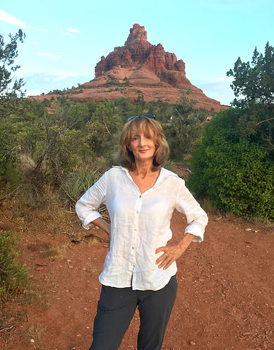 Photo of Lynnda Pollio, Consciousness Doula and Founder of WisdomKeeping.com at Bell Rock in Sedona, Arizona