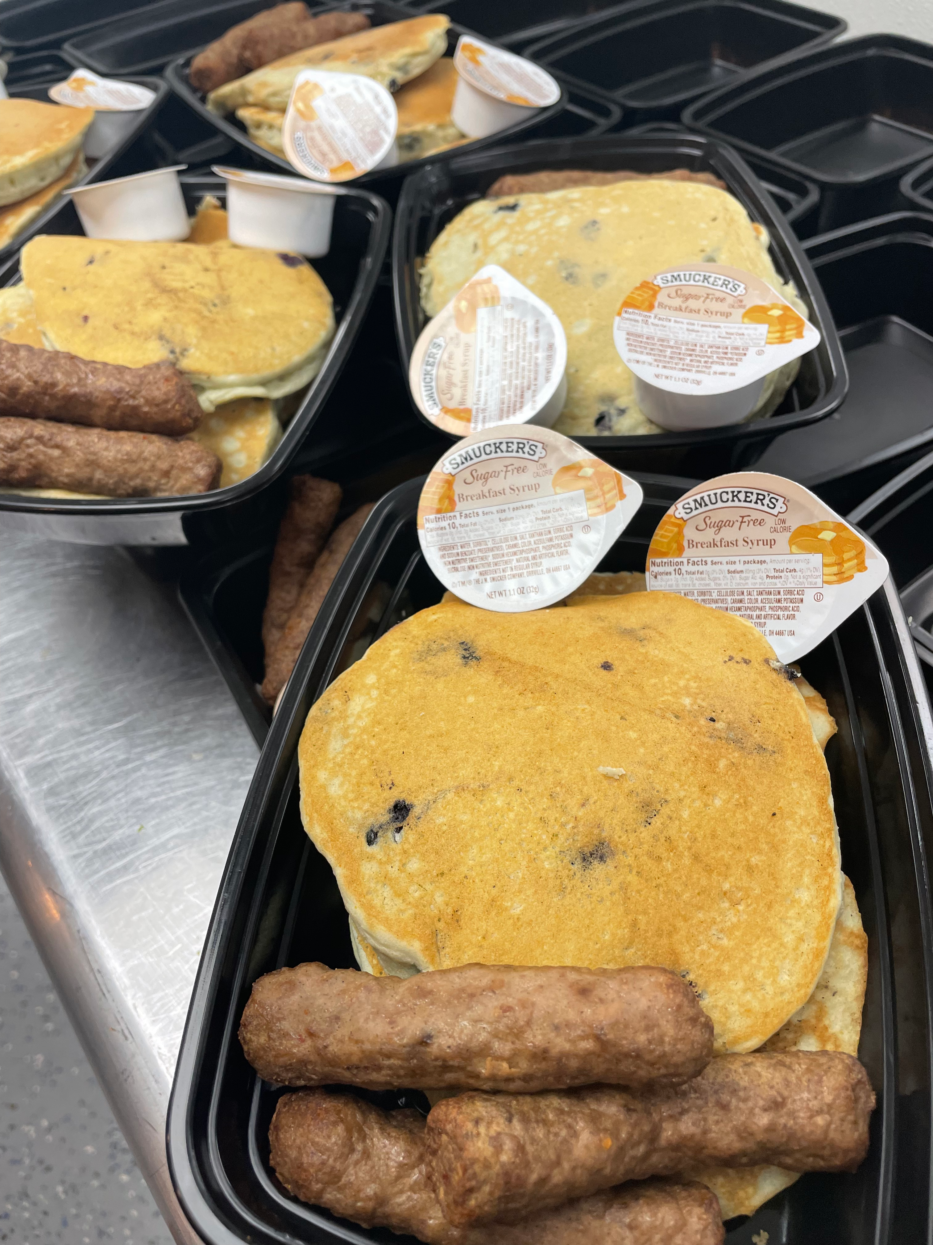 Blueberry Protein Pancakes w. Turkey Sausage Links
