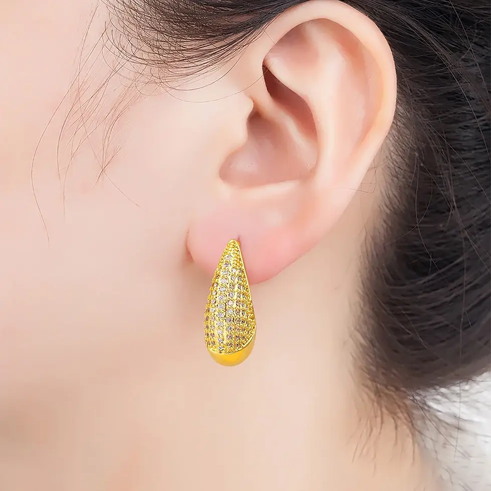 Miniatura: Aretes de zirconia gota elegantes regalo para MAMA