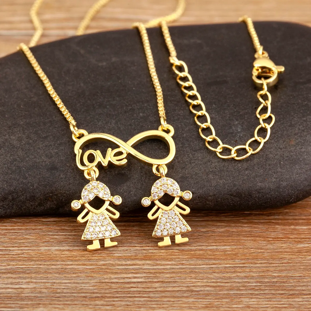 Collar infinito 2 niños o 2 niñas DIA DE LAS MADRES