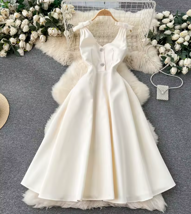 Miniatura: Vestido Classic (blanco, negro, rosa palo, rosa)