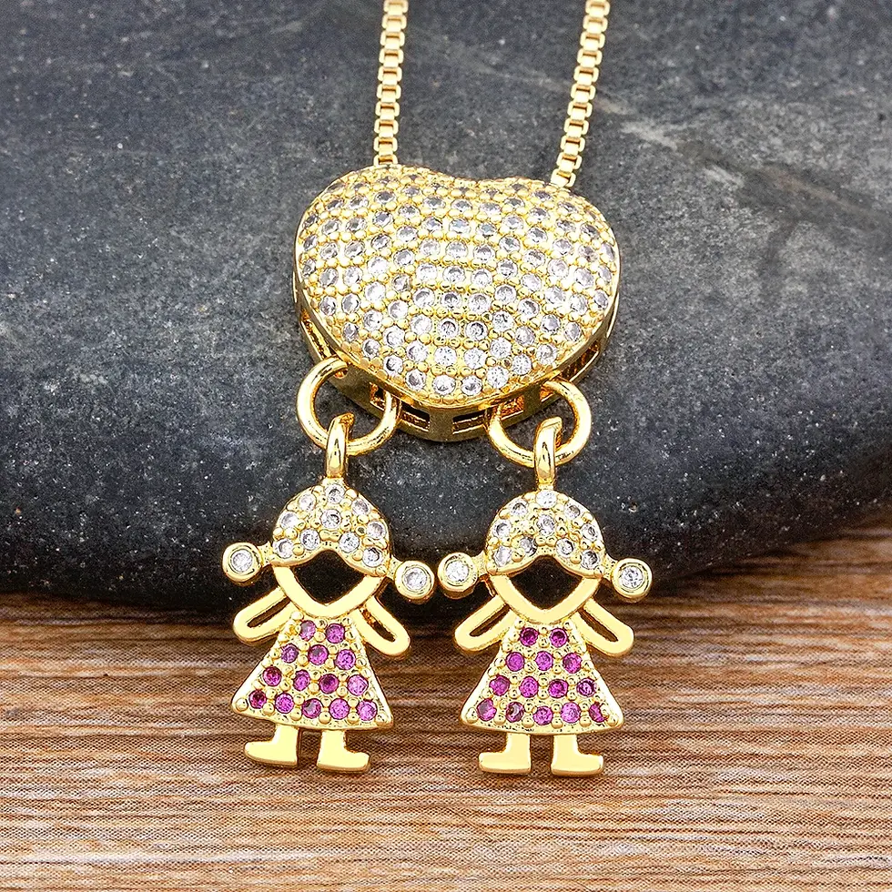 Miniatura: Collar niños y niñas 1, 2 y 3 hijos MAMA (azul y rosa)