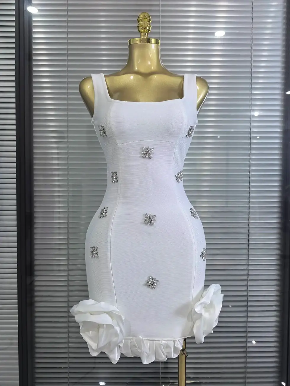 Miniatura: Vestido Sandra (rojo, rosa, negro, azul y blanco)