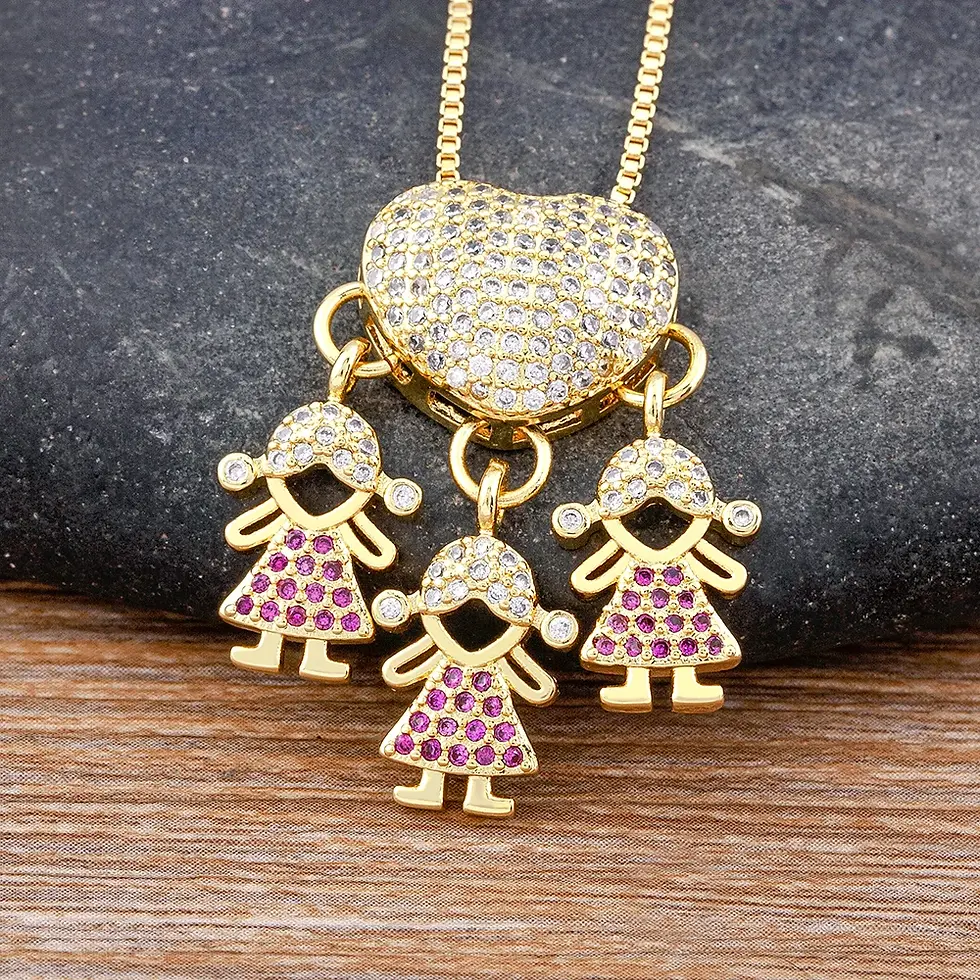 Miniatura: Collar niños y niñas 1, 2 y 3 hijos MAMA (azul y rosa)