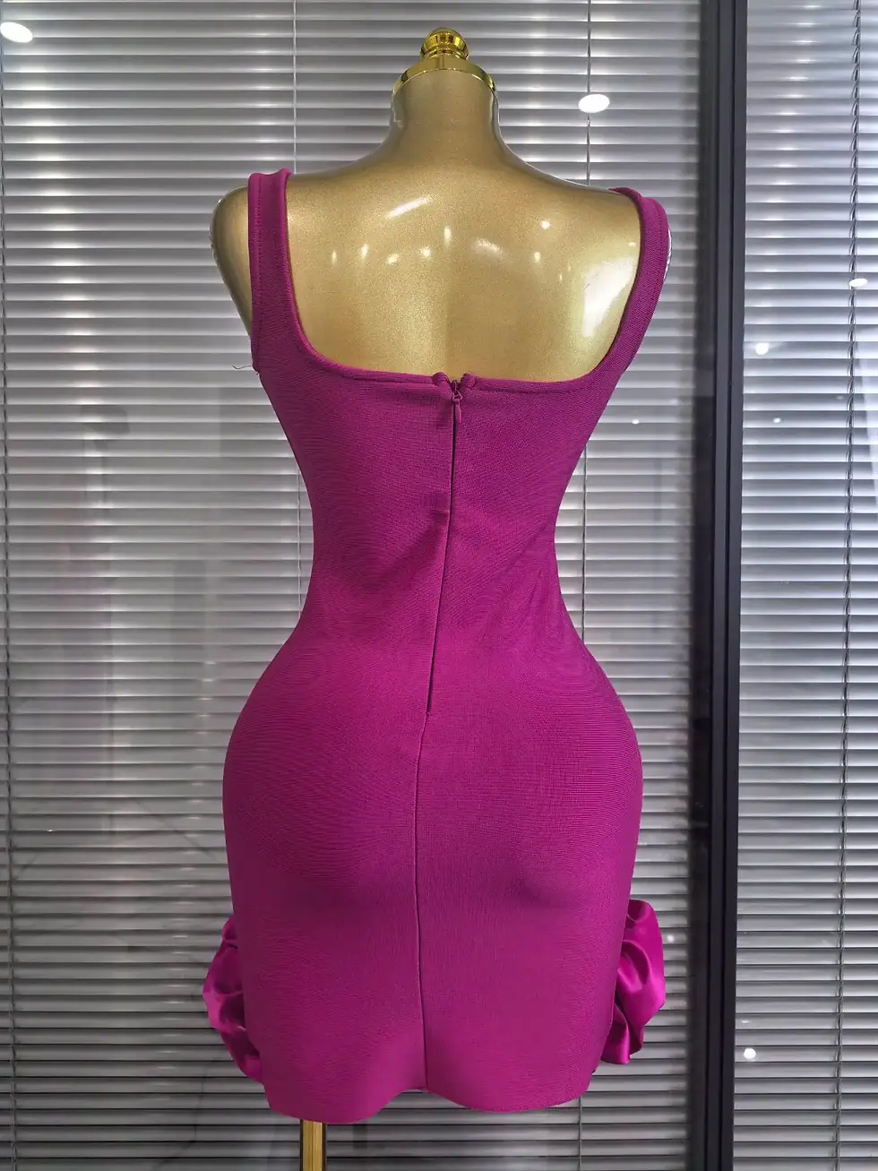 Miniatura: Vestido Sandra (rojo, rosa, negro, azul y blanco)