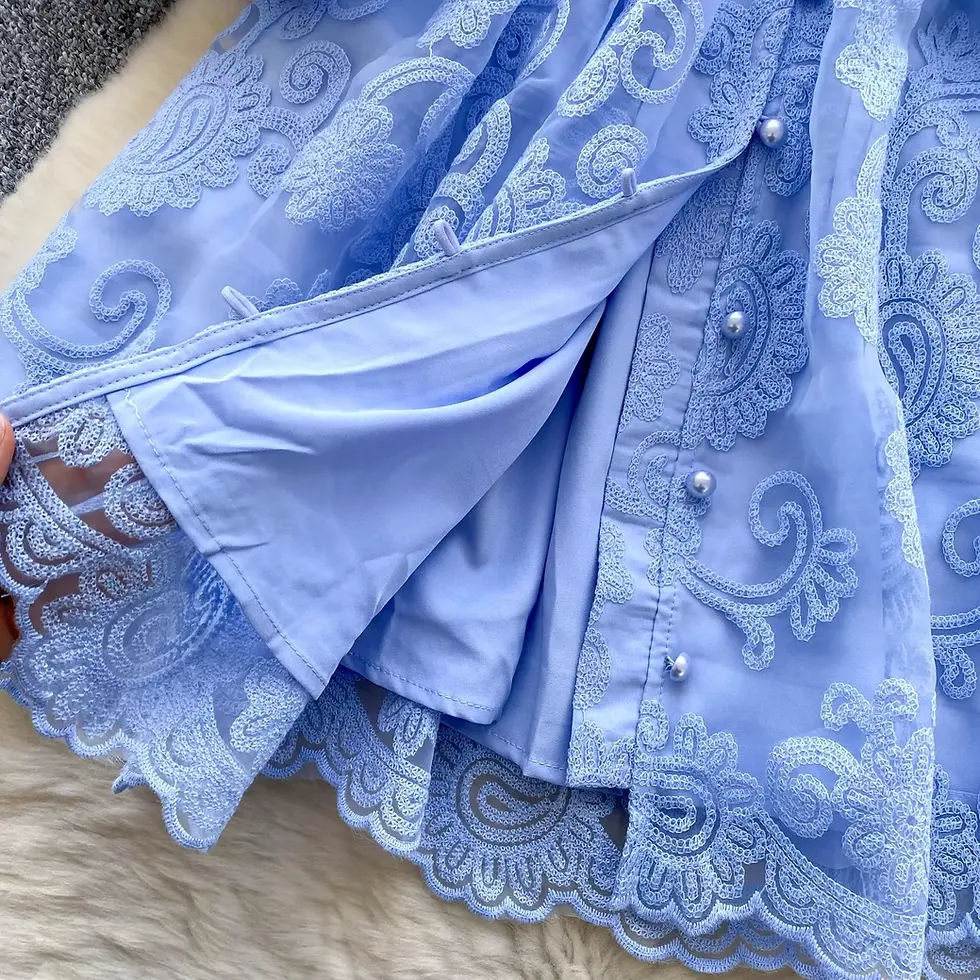 Miniatura: Vestido Frances (blanco y azul)