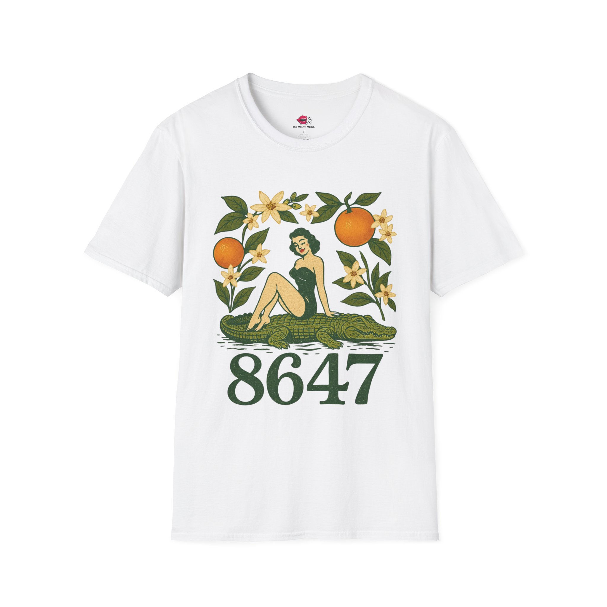 Feminine Vintage Graphic Tee, Retro Style T-Shirt with Floral Design