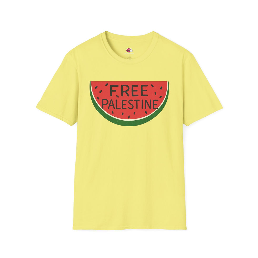 Thumbnail: Free Palestine Watermelon T-Shirt | Softstyle Tee for Activism, Casual Gift