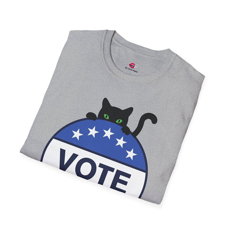 Thumbnail: Black Cat Vote Unisex Softstyle T-Shirt 