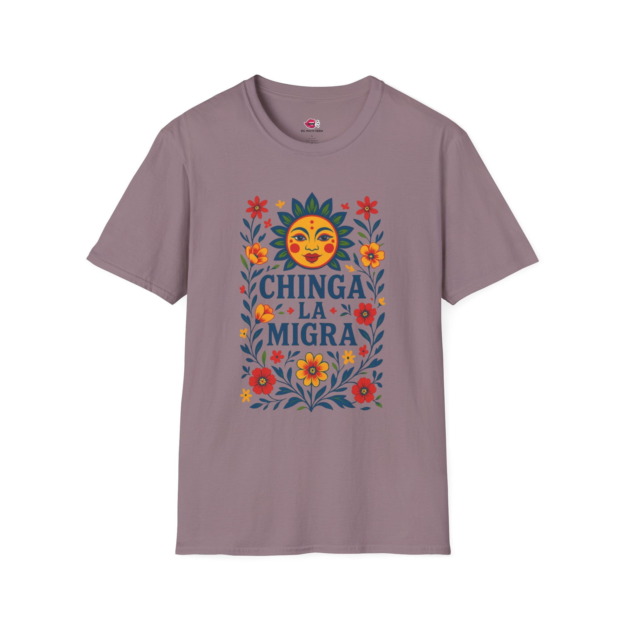 Colorful Floral Chinga la Migra Empowerment T-Shirt, Gift for Activists