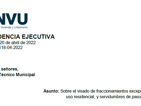 INVU Modifica reglamentación para segregaciones menores a 7 lotes