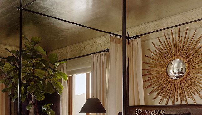 Antiqued Silver Leaf Ceiling