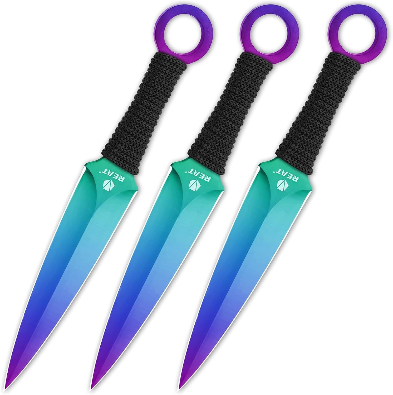 Throwing Knives - 3 Piece, 6.5" 440 Stainless Steel with Cord-Wrapped (SO047)