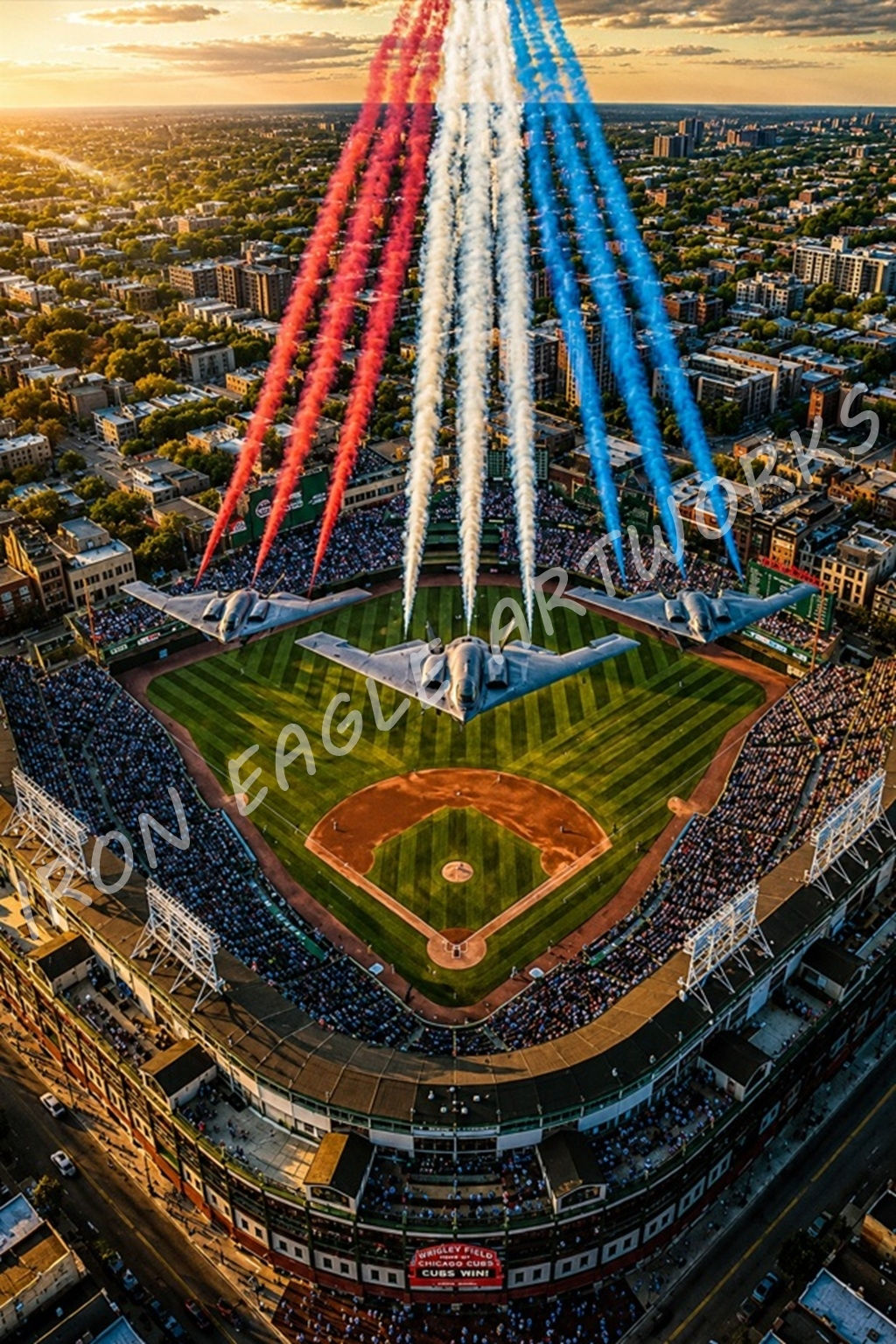 Patriot's Flyover – Wrigley Field - High Resolution