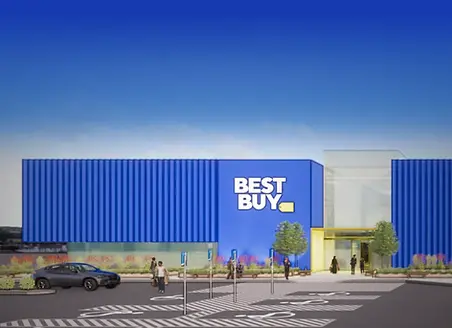A rendering of a large Best Buy store
