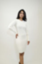 Thumbnail: Nova Ribbed Bodycon Beige Dress