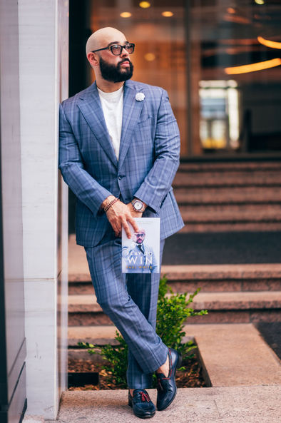 Checkered Blue/Navy Casual Suit