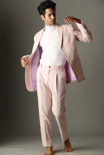 Baby Pink Linen Suit