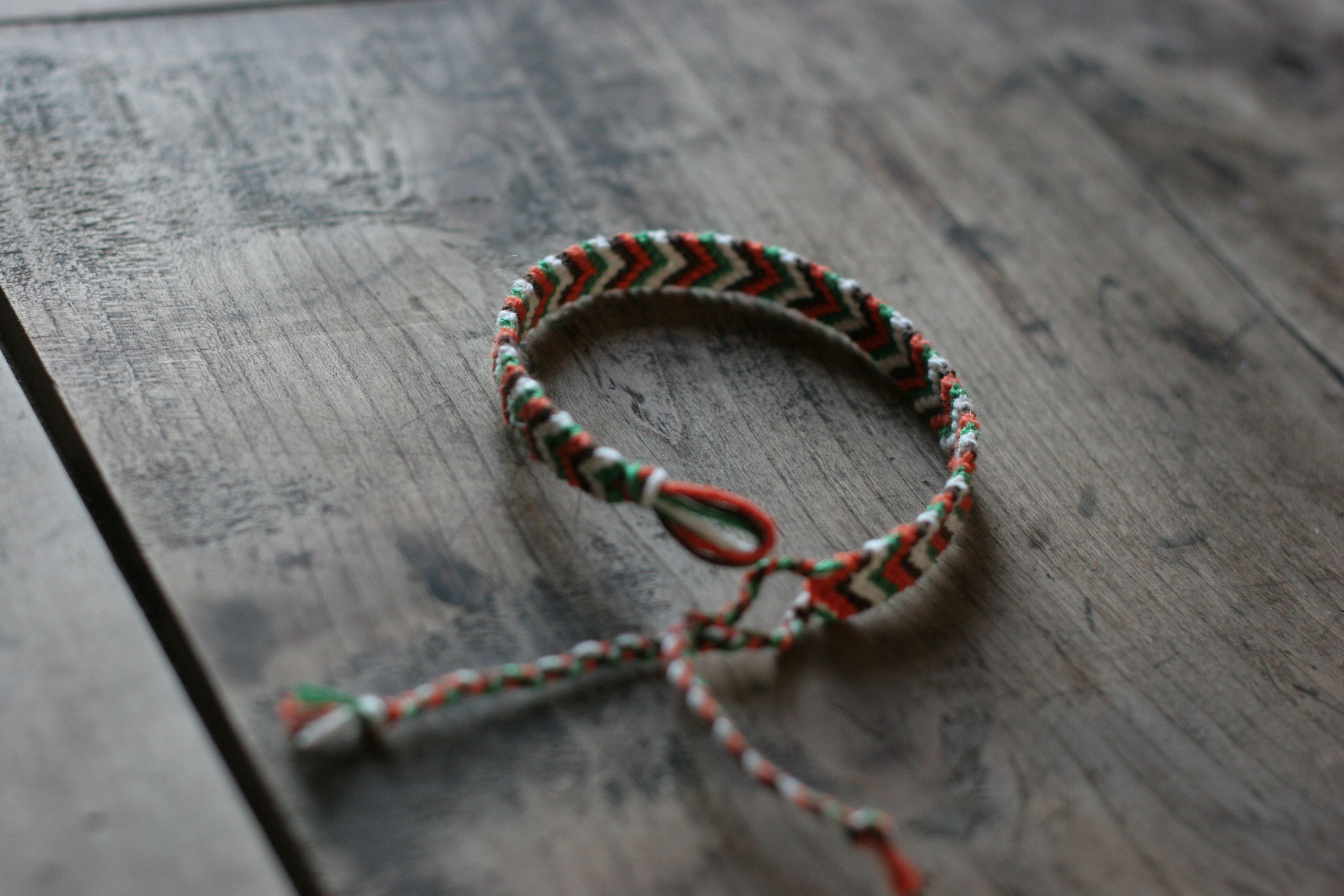 Bracelet plat Orange Vert