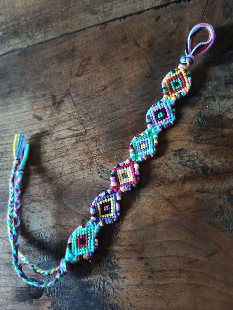 Miniature : Bracelet Tissage Losangé Turquoise, Violet