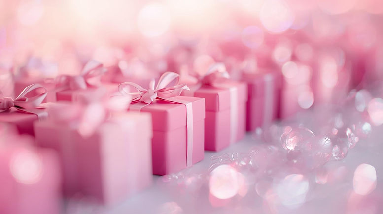 striscia orizzontale con pacchetti regalo natalizi sui toni del rosa.jpg