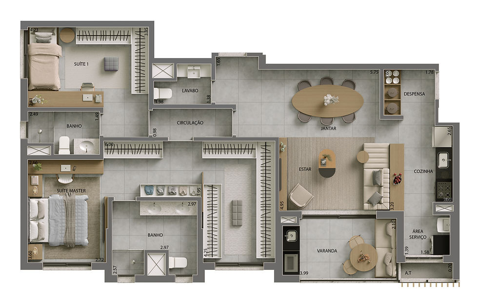 Planta de 120 m² Tipo