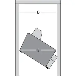 Angled couch measurements