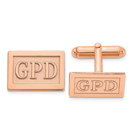 Thumbnail: Rectangle Raised Monogram Cufflinks