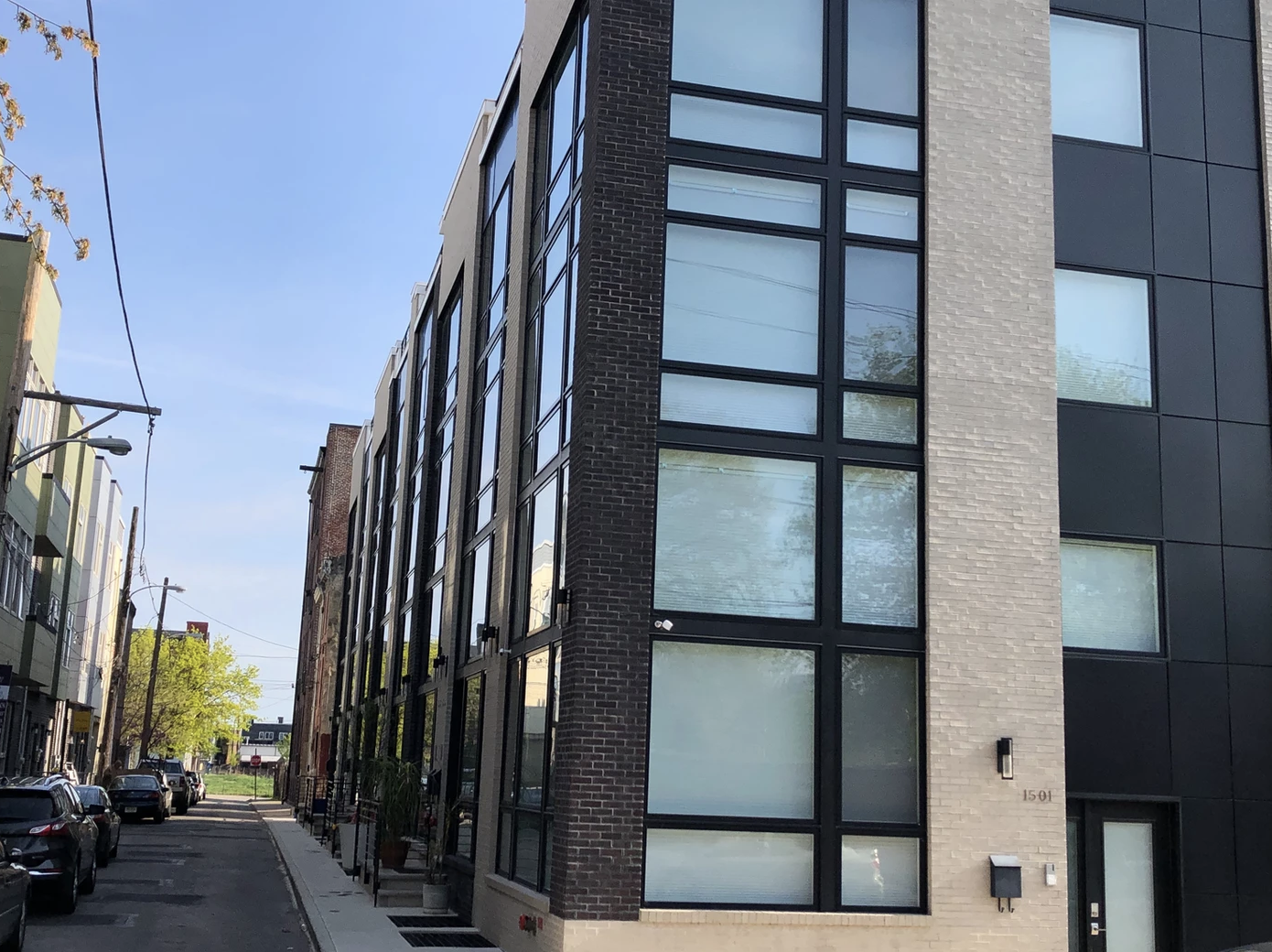 Facade detail of the Fishtown new construction