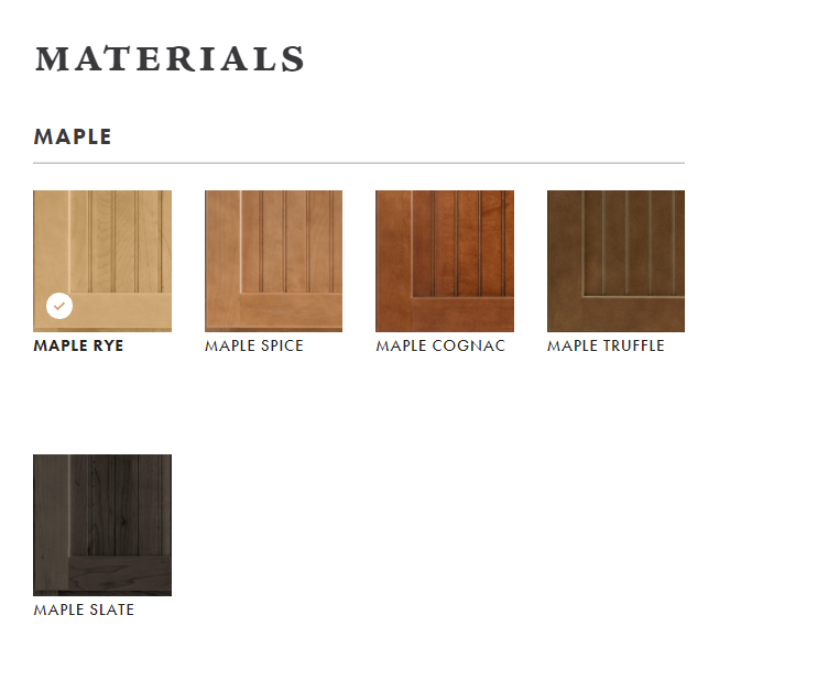 Thumbnail: MAPLE RYE MAPLE SPICE MAPLE COGNAC MAPLE TRUFFLE MAPLE SLATE
