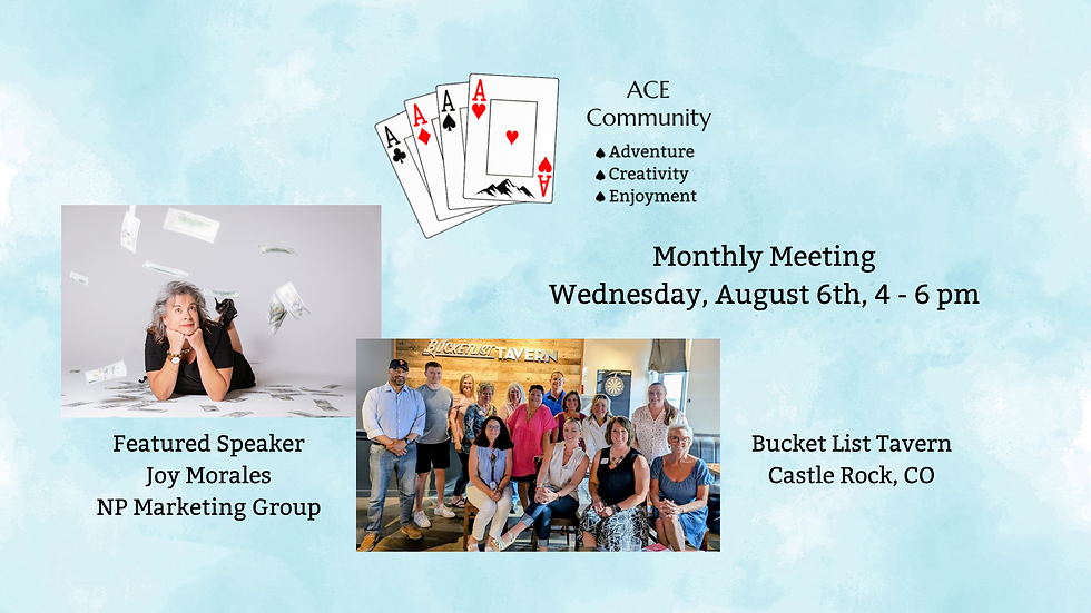 ACE Community Monthly Meeting - August 6