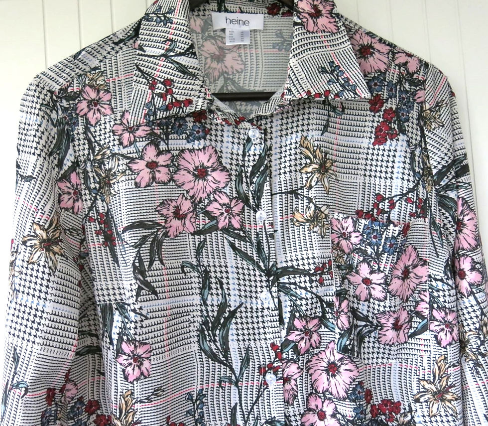 Thumbnail: Heine Floral Check Shirt sz 12