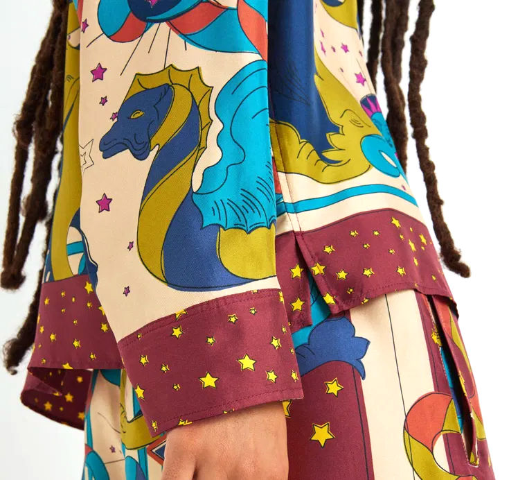 Thumbnail: Max Mara Caio Celestial Dragon Print Shirt