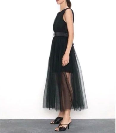 Thumbnail: Zara Tulle Maxi Dress sz 10